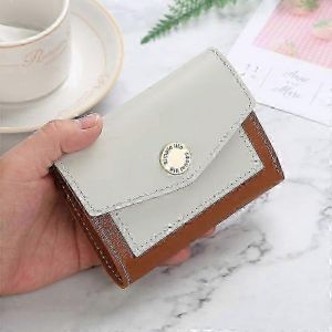 Portefeuille femme tendance, petit sac &agrave; main en cuir PU, style d&eacute;contract&eacute;, bicolore, pouvant accueillir une carte d'identit&eacute; ou de cr&eacute;dit. - Neuf