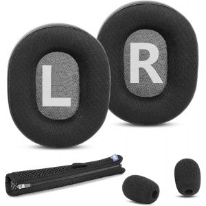 LORANKA-Accoudoirs + Bandeau compatibles avec Les Casques de Jeu HyperX Cloud Alpha, Cloud II, Cloud III, Cloud Alpha S, avec Rembourrage en Tissu Durable et Respirant/Mousse Haute densit&eacute; - Neuf