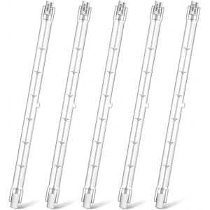 Kal-Ampoule Halog&egrave;ne R7s 189mm 500w 11000lm J189 Dimmable 240v J Type Ligne Blanc Chaud 2800k Tungst&egrave;ne Filament Ampoule Halogene Pour Plafonnier &Eacute;clairage De Paysage, Lot De 5 - Neuf