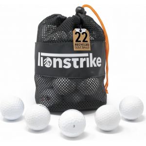 Lot De 22 Balles De Golf Usag&eacute;es Lionstrike - Balles De Golf De Qualit&eacute; Sup&eacute;rieure - Recycl&eacute;es, Lav&eacute;es Et Nettoy&eacute;es - Sac De Rangement En Filet &Eacute;cologique - Options De Qualit&eacute; Et De Prix Avantageux - Neuf