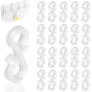 Kal-60pcs Crochets De Gouttière, Clip De Lumière De Noël Crochet, Gouttière Crochets Extérieurs, Lumière Extérieure Résistant Aux Intempéries Clip De Lumière De Vacance Pour Décoration De Noël - Neuf