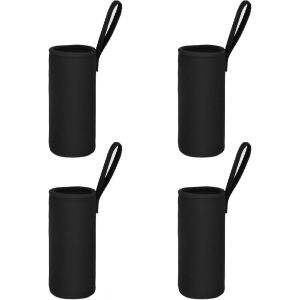 Letnerny-4 Pièces Bouteille Isotherme Sac, Pochette Pour Bouteilles En Verre, Sac Bouteille, Pour Camper, Voyager, Travailler¿Noir¿ - Neuf