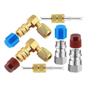 R12 à R134A Kit d'adaptateur de conversion de raccord CA,vanne à coupleur rapide,adaptateur de mise à niveau de 90 ports H - Neuf
