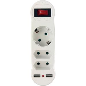 CHENG-Prise USB multiprise avec interrupteur, adaptateur de prise USB, prise 5 en 1 avec interrupteur pour bureau, salon (blanc) - Neuf