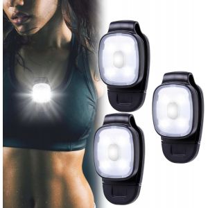 Jgd-Lot De 3 Lampes Frontales Led &Agrave; Clip Pour L'ext&eacute;rieur - Rechargeable Par Usb - Lampe De Nuit Led - Petite Lampe De Poche Avec 3 Modes - Lumi&egrave;re De S&eacute;curit&eacute; Pour Randonn&eacute;e, Camping, Course, Joggin - Neuf