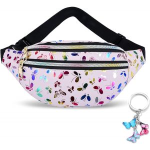 SJZG-1 Sac Banane Femme Sac Bananes Fille Ville Sac Ceinture Femme Cuir Pu Sacoche De Ceinture Brillant Sacs Bananes Holographic Réflet Holographique Pochette De Voyage Bum Bag Rose 1 Porte Clés Papi - Neuf