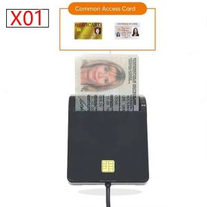 X02 USB SIM lecteur de carte &agrave; puce pour carte bancaire IC/ID EMV SD TF MMC lecteurs de cartes USB-CCID ISO 7816 pour Windows 7 8 10 Linux OS--X01 - Neuf