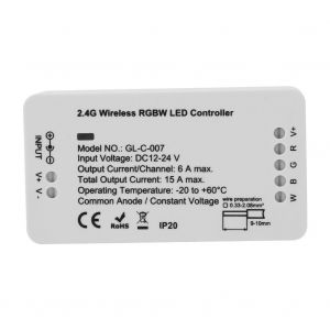 HJLIAN Bande lumineuse LED RGBW sans fil 2,4 GHz, controleur pour variateur ZigBee, changement de couleur, DC1224 V - Neuf