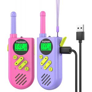 Eryi-Talkie Walkie Enfants Rechargeable, 48 Heures De Temps De Travail, Longue Portée De 3 Kilomètres, Cadeaux D'anniversaire Pour Garçons Filles, Jouets De Plein Air Pour Enfants De 3 À 12 Ans - Neuf