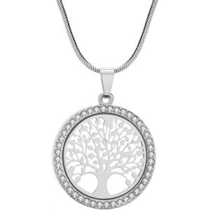 Kal-Long Collier Pour Les Femmes, Collier De Pendentif Arbre De Vie Pour Les Filles Collier En Or Rose Et Argent Avec Cz Cha&icirc;ne En Cristal Collier - Neuf