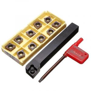 Sclcr1212H09 Support Tour Outil Coupe-outil avec 10pcs Ccmt09T304-pm Lames Insert CNC 100mm-yu - Neuf