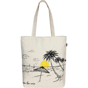 Kalanka-Ecoright 100% Organic Canvas Tote Bag With Zip, Eco-Friendly Small Tote Bags For Women For Christmas, Travel, Beach & Shopping - Neuf