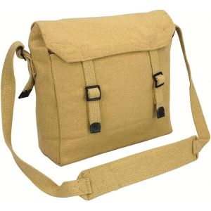 RFCBC-Outdoor World Sac à déjeuner en toile avec 1 sangle réglable u2013 Cartable unisexe de style militaire vintage pour le travail, le sport, l'école, les voyages u2013 Sac à bandoulière (Beige) - Neuf