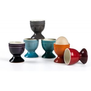 Ensemble De 6 Coquetiers Color&eacute;s En C&eacute;ramique - Neuf