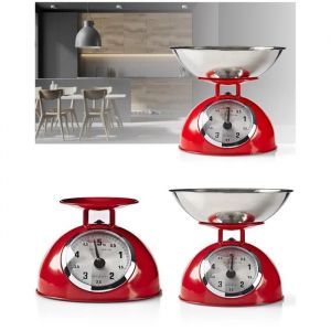 Balance De Cuisine - Livoo - R&eacute;tro - Capacit&eacute; 5 Kg - Graduation 25 G - Bol Inox Amovible - Neuf