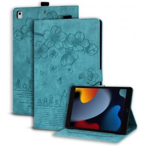 KALANKA-Coque pour iPad 10.2 Pouces (Mod&egrave;le 2021/2020/2019, 9&egrave;me/8&egrave;me/7&egrave;me G&eacute;n&eacute;ration) Housse &Eacute;tui de Protection avec Support Fonction, &Eacute;tui &agrave; Rabat avec Porte-Pencil pour iPad 9/8/7 Vert Clair - Neuf