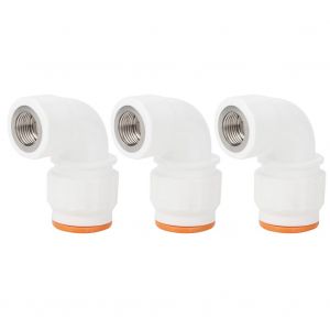 HJLIAN Adaptateur de tuyau d'eau en plastique PPR, 3 pieces, raccord coude, accessoires de montage, filetage femelle 25 mm vers G1/2 po - Neuf