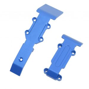 Plaque de protection avant et arrière en aluminium pour voiture RC, pour Traxxas 1/16 Revo Slash bleu - Neuf