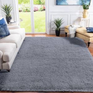 Tapis De Sol Ultra Doux &Agrave; Poils Longs - Id&eacute;al Pour Salon, Chambre &Agrave; Coucher, Cr&egrave;che, Chambre D'enfant Et De B&eacute;b&eacute; - Gris - 80 X 160 Cm - Neuf