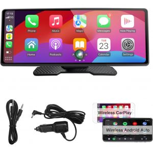 &Eacute;cran De Voiture Carplay Et Android Auto Sans Fil - Radio Portable De 9,3 Pouces Avec Ecran Tactile, Mirror Link - Carplay &Eacute;cran Pour Voiture Avec Contr&ocirc;le D'Assistance Vocale[Z41] - Neuf