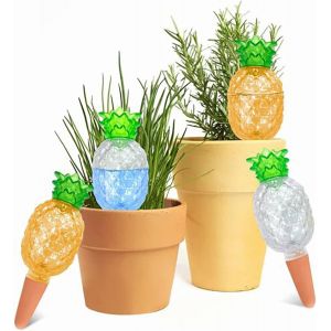 4 Arrosage Plante Interieur, Oyas a Planter Terre Cuite Ext&iquest;&iquest;rieur, Ollas Terre Cuite, Oya Arrosage, Arrosage Goutte &iquest;&iquest; Goutte avec Reservoir en C&iquest;&iquest;ramique pour Vacances Plante -Forme d'ananas - Neuf