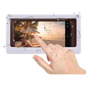 Support de téléphone étanche pour douche, boîtier mural antibuée pour téléphone portable, pour douche, salle de bain, toilettes, cuisine, écran tactile ¿ Blanc - Neuf
