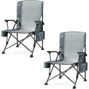 Lbgwp60-Cha De Camping Pliable Xxl 230kg Haut Dossier Cha Pliable Portable Avec Porte-Boisson Accoudoirs Durs Cha De Pêche Pour Camping, Pique-Nique, Jardin, Balcon - Neuf