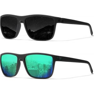 Lunettes De Soleil Carrées Classiques Pour Homme Et Femme - Lunettes De Soleil Polarisées Légères Avec Protection Uv A4 - Neuf