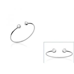 Bracelet Femme Jonc Rigide Argent Rhodie - Neuf