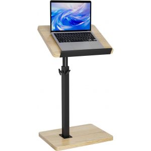 Ulteronixshop-Table d'appoint Forme C, Hauteur r&eacute;glable/360 &deg; pivotant/Flip Bout de Canap&eacute; pour Petits espaces, avec d&eacute;flecteur Anti-Chute, Petite Table Basse pour Salon, Chambre, Naturelle TVT004R - Neuf