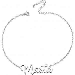 Eryi-Bracelet Pour Femme Avec Prénom En Acier Inoxydable - Pendentif Prénom Personnalisé Argenté Pour Femme - Cadeaux Personnalisés Pour Femme, Mère, Fille, Meilleure Amie - Neuf