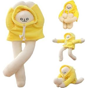 Peluche banane de 18 cm, animal étrange rempli de bananes, avec aimants, oreiller en peluche amusant et remplaçable, jouet de décompression pour garçons et filles, cadeau d'anniversaire ou de Noël - Neuf