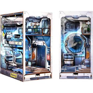 DIY Livre Nook Kit de BRICOLAGE Miniature maison de Poupées avec des Meubles et de la LED en Bois 3D Puzzle serre-livres de Bibliothèque Insérer le Décor de la Créativité - Neuf