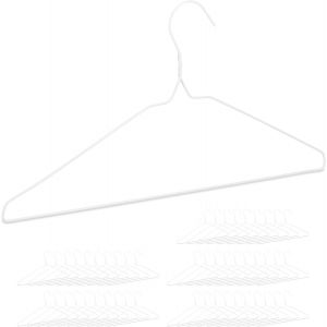 LETNERNY-Cintres En Métal, Set De 50, Cintre Traverse Pantalon Jupe, Peu Encombrant, 40 Cm, Cintre Fil De Fer, Blanc - Neuf