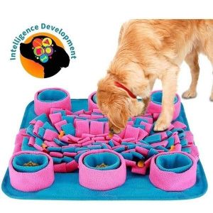 Tapis &Agrave; Renifler Interactif Pour Chiens - Alimentation Lente Et Entra&icirc;nement &Agrave; La Recherche De Nourriture, Lavable, Antid&eacute;rapant, Durable, 42 X 42 Cm - Neuf