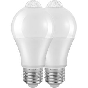 Kaleidoscope-Lot De 2 Ampoules E27 Avec Détecteur De Mouvement Pir 12 W, 5000 K 1100 Lm, Angle De Détection De 120 °, Marche/Arrêt Automatique, 85-265 V, Ampoules Led Du Crépuscule À L'aube[Q3436] - Neuf