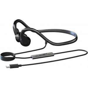 Filaire à Conduction Osseuse Casque d'écoute avec Microphone Intégré USB C Sports Écouteurs - Neuf