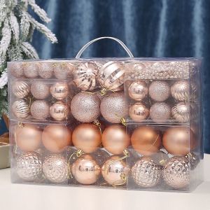 93 Pack Or Rose Boules de No&euml;l en Plastique Robuste Ornement de No&euml;l Ext&eacute;rieure d'Int&eacute;rieur D&eacute;coration pour Arbre de No&euml;l de la Fen&ecirc;tre de l'Ornement de la Babiole, No&euml;l D&eacute;coratif Pendentif - Neuf