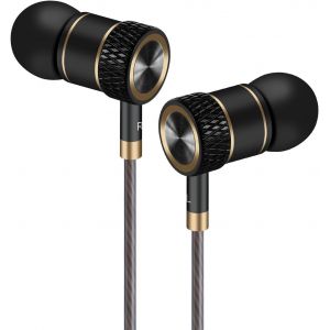 KALANKA-&Eacute;couteurs, Casque Haute d&eacute;finition, Isolation phonique, excellentes Basses con&ccedil;ues pour iPhone, iPod, iPad, lecteurs MP3, Samsung Galaxy, Nokia, HTC, exc. (Noir et Or) - Neuf