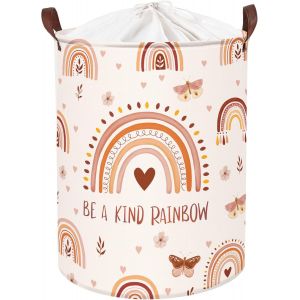 63l Paniere A Linge Sale Pour Enfant Arc-En-Ciel Fleurs Feuilles C?Ur Panier Rangement Rose Grand Pour Fille Pour Jouets Vêtements,40x50 Cm - Neuf