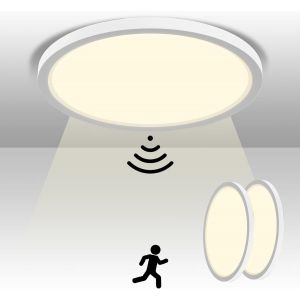 Liux-Lampe Avec Détecteur De Mouvement Intérieur Ø23cm,20w 4000k Plafonnier Led Rond Comme Lampe De Couloir,Lampe De Balcon/Cave-2pc - Neuf