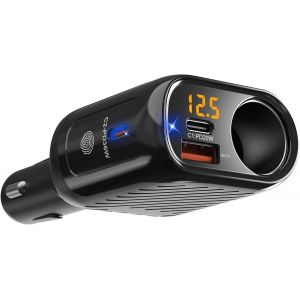 Chargeur de Voiture USB C Adaptateur 180W, Prise Allume-Cigare Adaptateur 36W+20W Double USB-C et QC3.0 USB 12V Prise avec Interrupteur Tactile Voltm&egrave;tre pour T&eacute;l&eacute;phone, Tablette, Dash Cam, GPS - Neuf