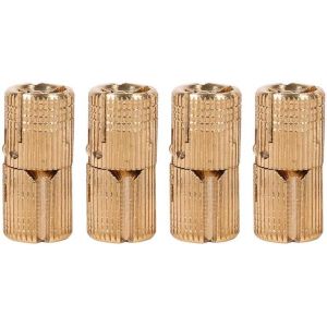 4 pi&egrave;ces Charni&egrave;re de baril, charni&egrave;re de baril dissimul&eacute; pour porte de meuble en cuivre pour plans de travail DIY Projet 10/12/14/16mm(10mm) - Neuf