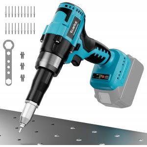 MEVRONISSHOP-Riveteuse sans fil pour Batterie Makita 18V Li-Ion, Brushless Motor avec 20 Rivets en Trois Tailles (3,2/4,0/4,8 mm) & Lumi&egrave;re LED, Id&eacute;ale pour les Chantiers, Bricolage etc (Sans Batteri - Neuf