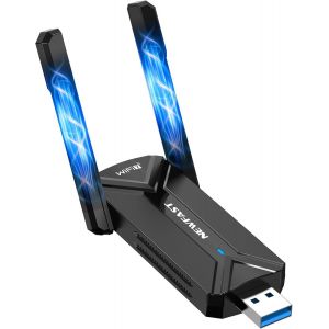 Clé Wifi 7 Puissante Be6500 U373,Tri-Bande 2.4G/5G/6G Clé Wifi Pour Pc, Adaptateurs Usb Wifi Avec Antennes Doubles À Gain Élevé,Usb3.0,Wpa3,Clef Dongle Wifi Compatible Avec Windows 11/10 - Neuf