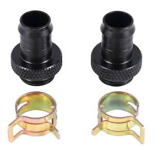 2Pcs Barb Dissipateurs Thermiques Clamp Pour 3/8 Pouce Id Tube G1/4 Chrom&eacute; Del - Neuf