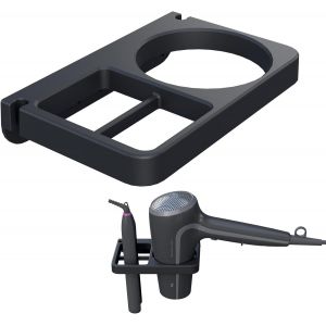 Noir - 1 x Support pour sèche-cheveux et lisseur, accessoire de rangement mural universel, - Neuf