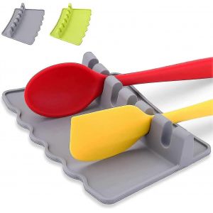Repose-Cuillère En Silicone Compatible Avec Le Comptoir De Cuisine 6 Fentes Avec Coussin D'égouttement Plus Large Antidérapant Résistant À La Chaleur Sans Bpa Repose-Cuillère Cuisine Améliorée - Neuf