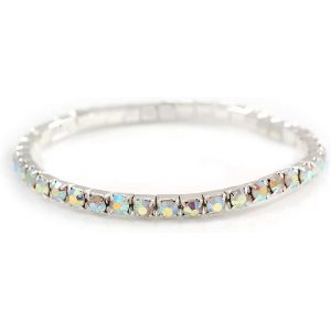KAL-Bracelet Slim Ab Crystal Flex Argenté Taille S/M, Cristal - Neuf