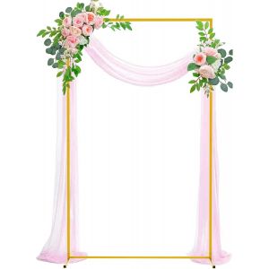 Nouvelhorizonstore-Support De Toile De Fond Carr&iquest;&iquest;E Pour Arche De Mariage - 2 X 1,2 M - Arche De Ballons En M&iquest;&iquest;Tal Dor&iquest;&iquest; Pour Mariage, F&iquest;&ordm;te D'anniversaire, Jardin, Tonnelle, &iquest;&iquest;V&iquest;&iquest;Nement, D&iquest;&iquest;Coration De No? - Neuf